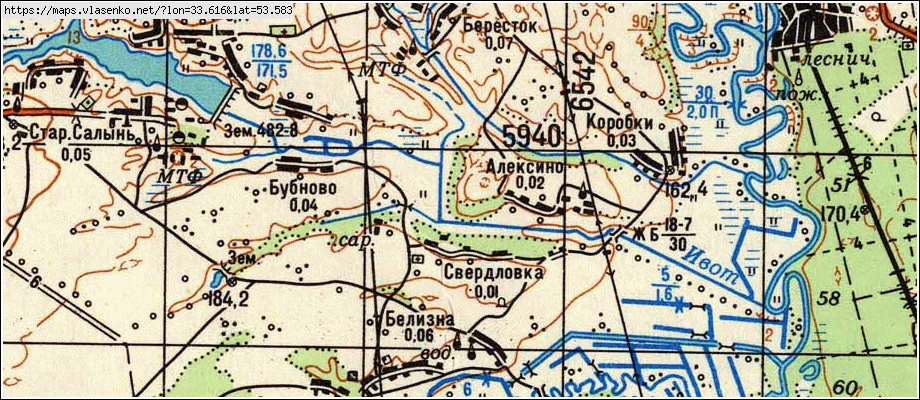 Карта СВЕРДЛОВКА, Брянская область, Дубровский район