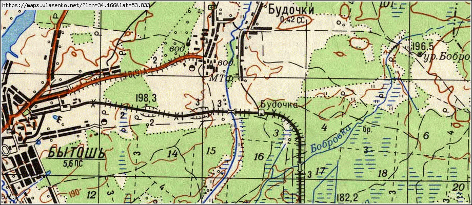 Карта БУДОЧКА, Брянская область, Дятьковский район