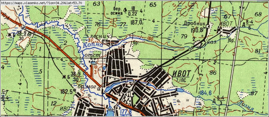 Карта ИВОТ, Брянская область, Дятьковский район