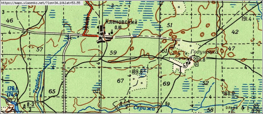 Карта КЛЕНОВСКИЙ, Брянская область, Дятьковский район