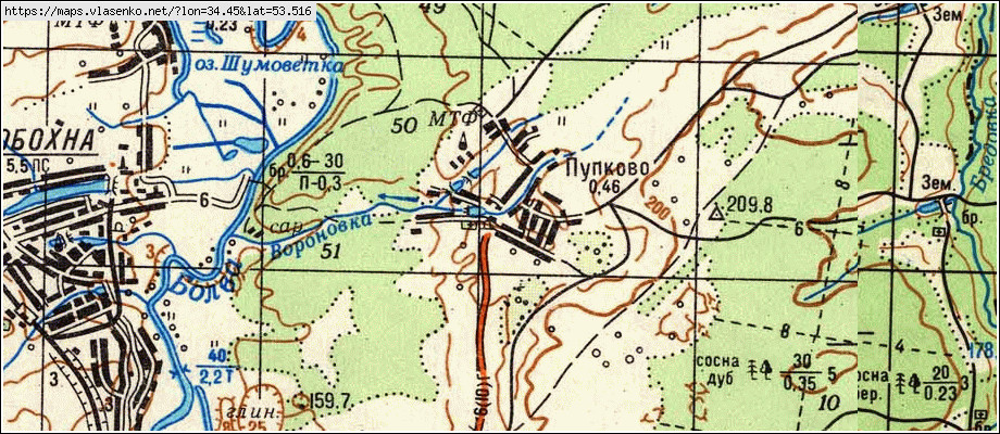 Карта ПУПКОВО, Брянская область, Дятьковский район