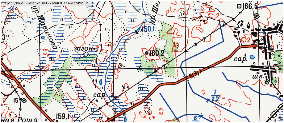 Карта БАРАНОВКА, Брянская область, Гордеевский район
