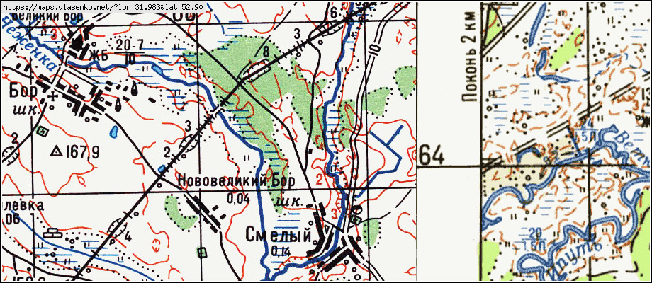 Карта ПОКОНЬ, Брянская область, Гордеевский район
