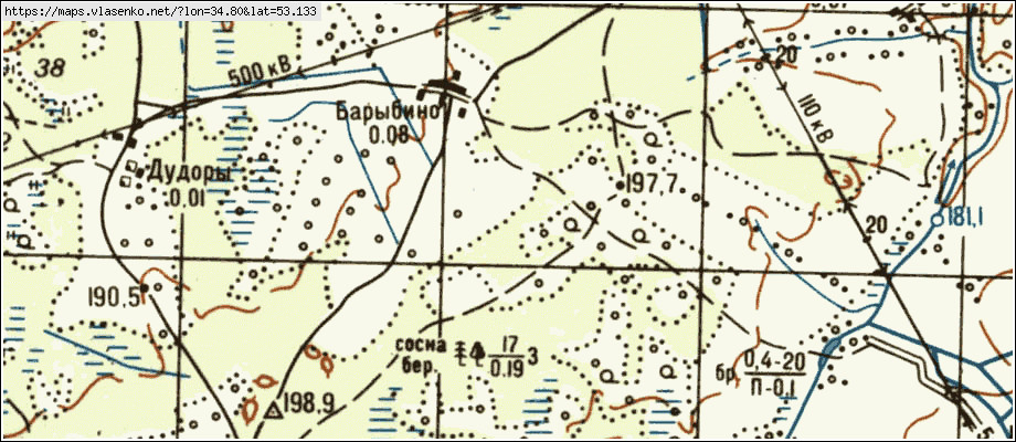 Карта БАРЫБИНО, Брянская область, Карачевский район