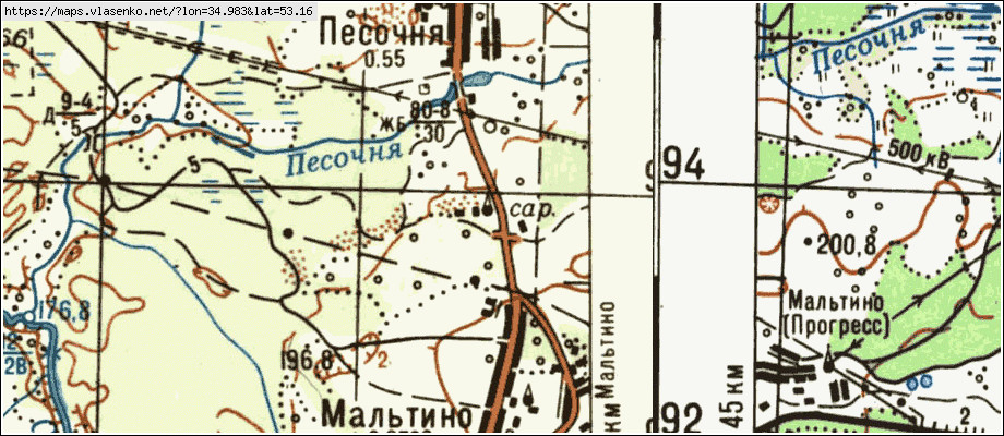 Карта БОШИНО, Брянская область, Карачевский район