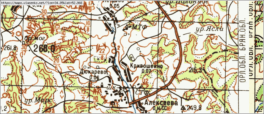 Карта ДЮКАРЕВО, Брянская область, Карачевский район