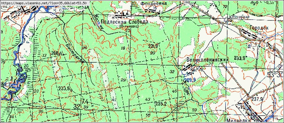 Карта ГОЛУБИНО, Брянская область, Карачевский район