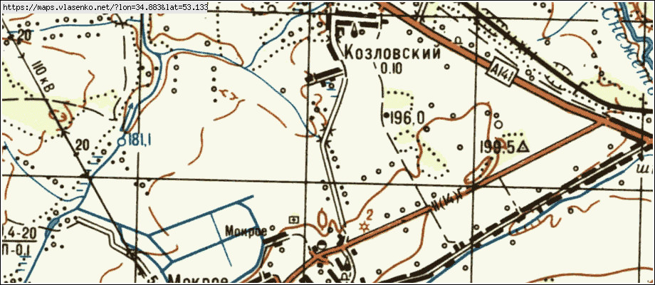 Карта КОЗЛОВСКИЙ, Брянская область, Карачевский район