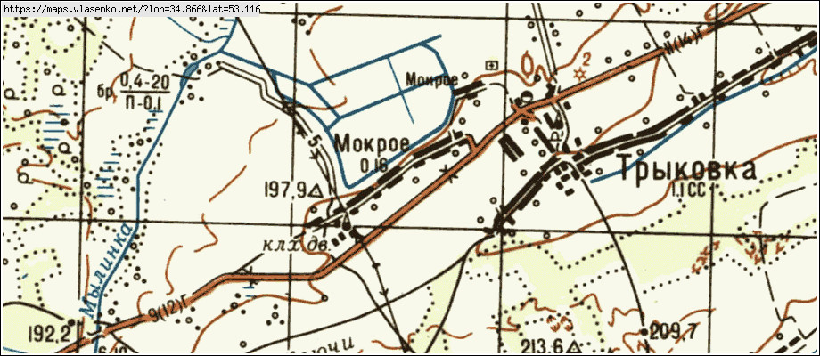 Карта МОКРОЕ, Брянская область, Карачевский район