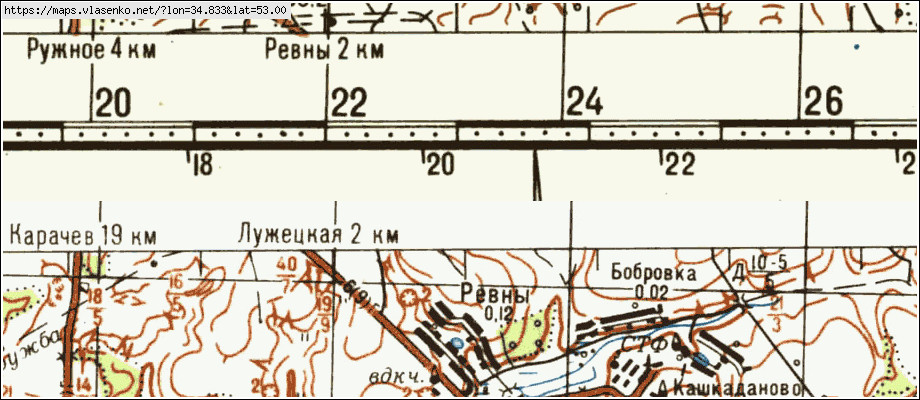 Карта РЕВНЫ, Брянская область, Карачевский район