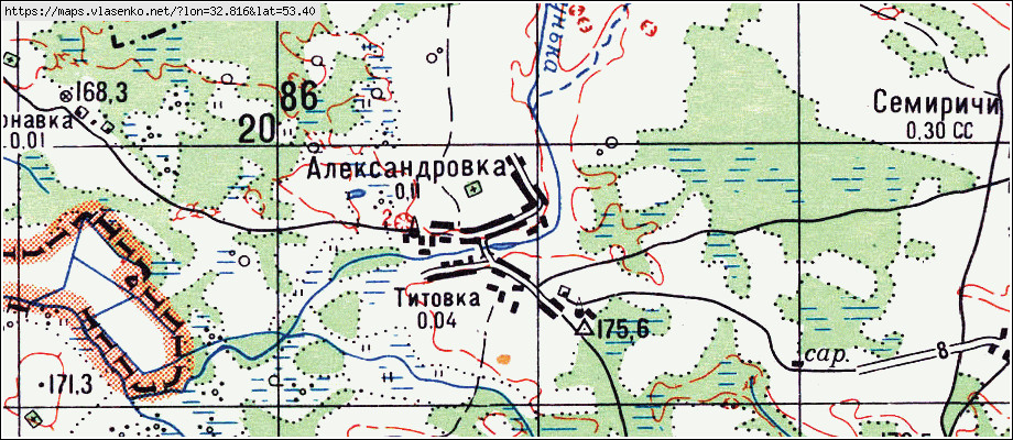 Карта АЛЕКСАНДРОВКА, Брянская область, Клетнянский район