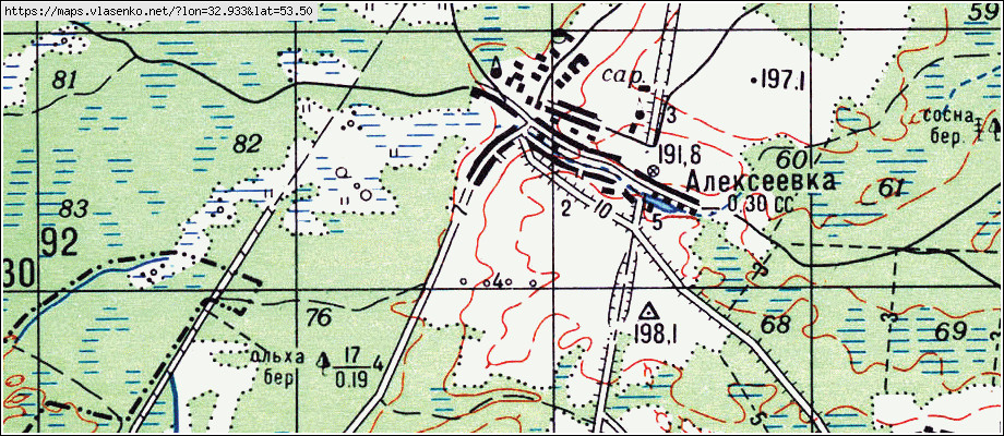Карта АЛЕКСЕЕВКА, Брянская область, Клетнянский район