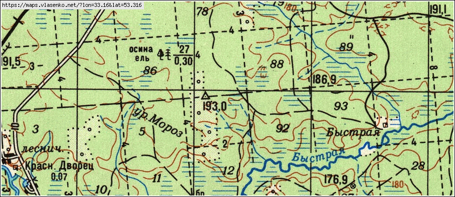 Карта КАМЕНЕЦ, Брянская область, Клетнянский район