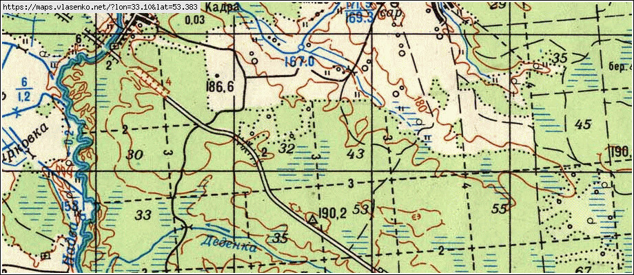 Карта КРАСНЫЙ ЯТВИЖ, Брянская область, Клетнянский район