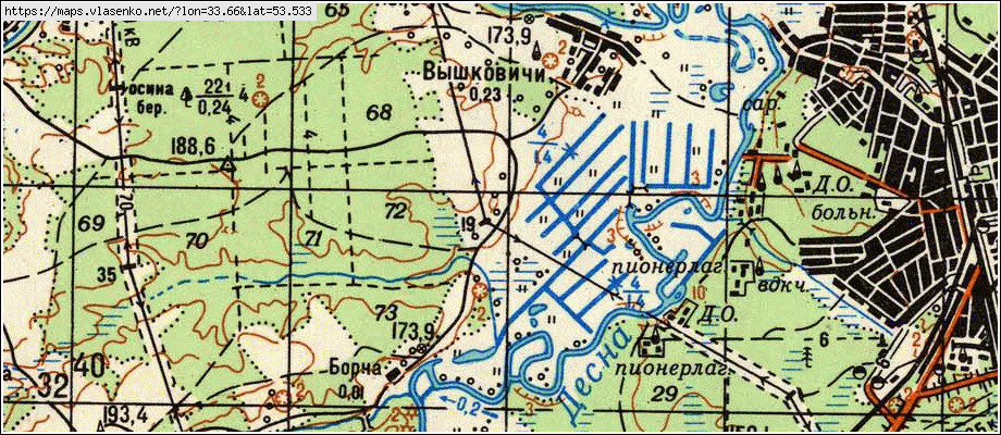 Карта ЛОСЕВКА, Брянская область, Клетнянский район