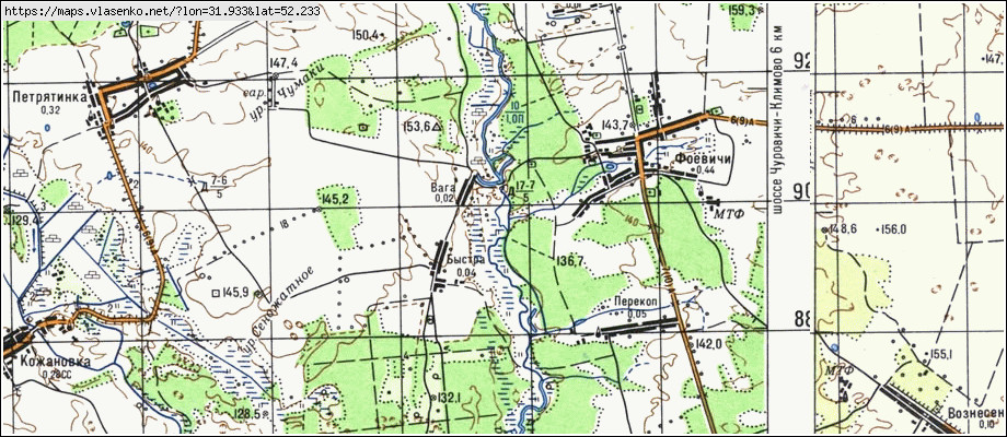 Карта БЫСТРА, Брянская область, Климовский район