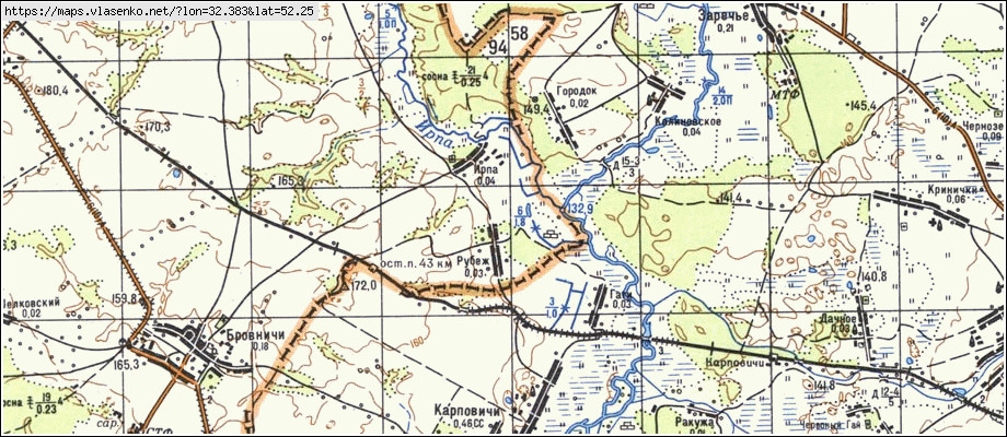 Карта ИРПА, Брянская область, Климовский район