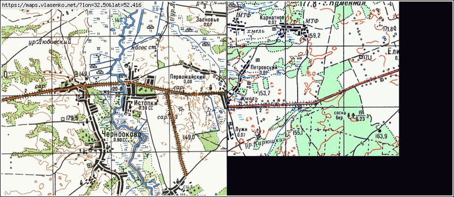 Карта ЛУЖИ, Брянская область, Климовский район