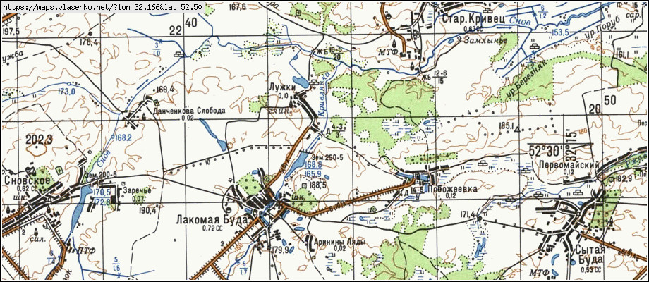 Карта ЛУЖКИ, Брянская область, Климовский район