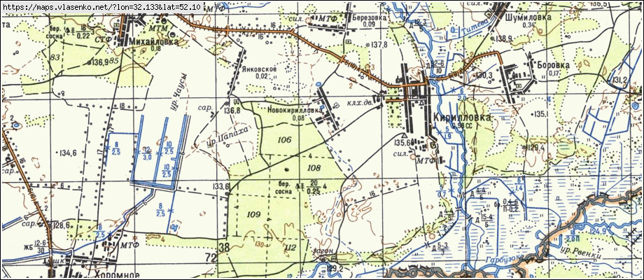 Карта НОВОКИРИЛЛОВКА, Брянская область, Климовский район