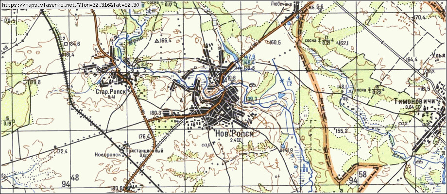 Карта НОВЫЙ РОПСК, Брянская область, Климовский район