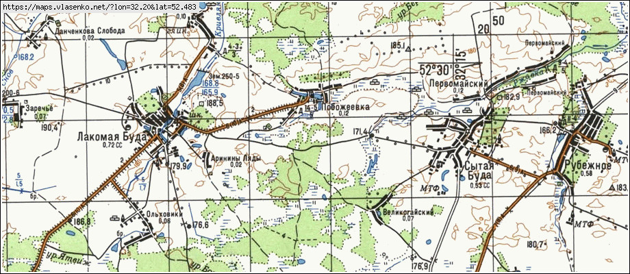 Карта ПОБОЖЕЕВКА, Брянская область, Климовский район