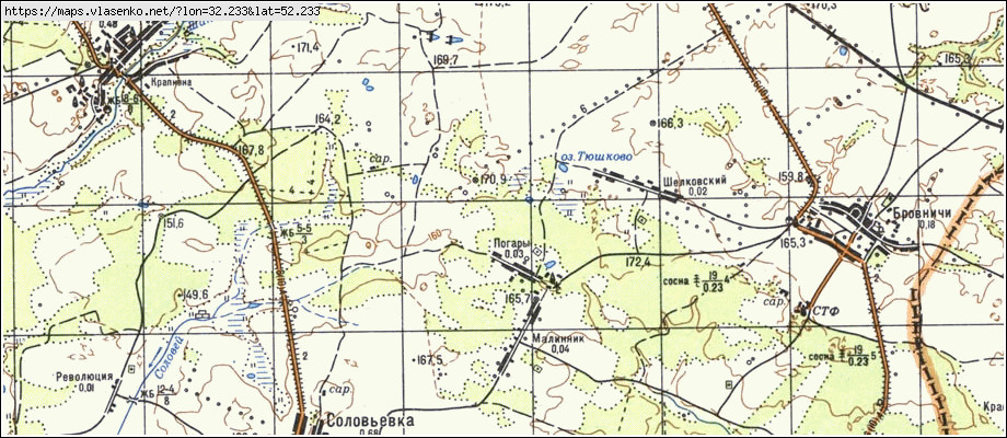 Карта ПОГАРЫ, Брянская область, Климовский район