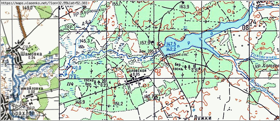 Карта СОЛОВСКОЙ, Брянская область, Климовский район