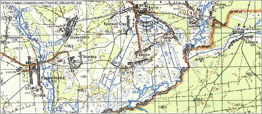 Карта УБОРКИ, Брянская область, Климовский район