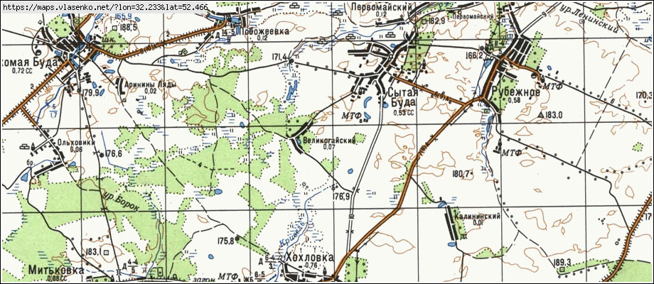 Карта ВЕЛИКОГАЙСКИЙ, Брянская область, Климовский район