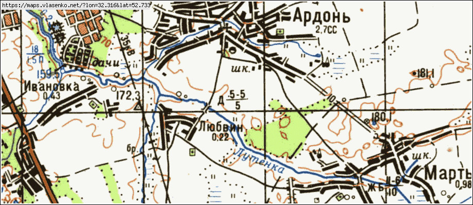 Карта АРДОНЬ, Брянская область, Клинцовский район