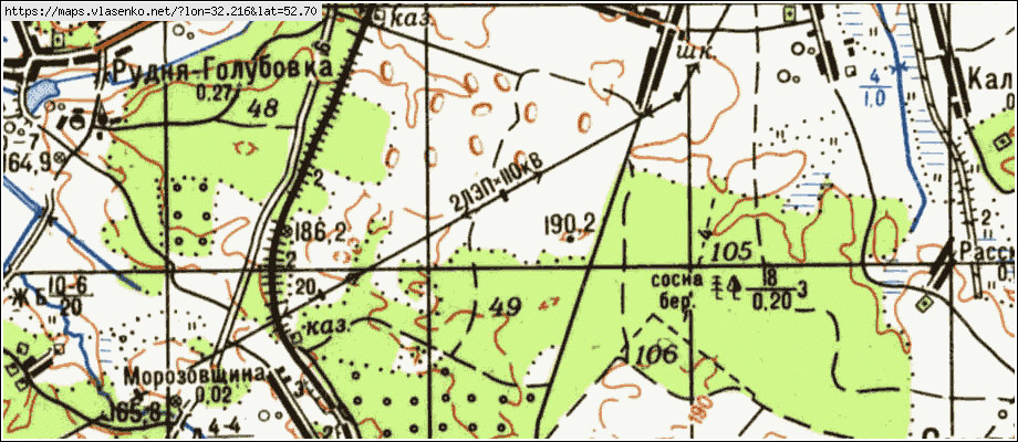 Карта ИВАНОВЩИНА, Брянская область, Клинцовский район