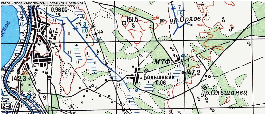 Карта КОРЬМА, Брянская область, Клинцовский район