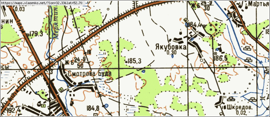 Карта КРАСНЫЙ ЛУЧ, Брянская область, Клинцовский район