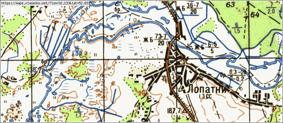 Карта ЛОПАТНИ, Брянская область, Клинцовский район