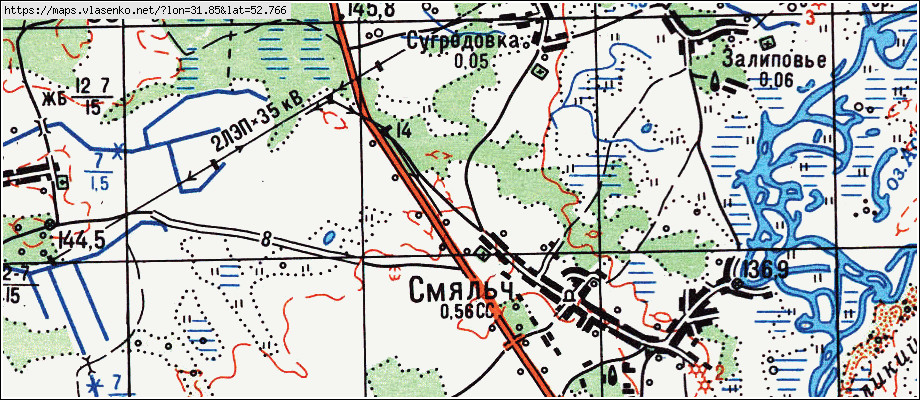 Карта ПИСАРЕВКА, Брянская область, Клинцовский район
