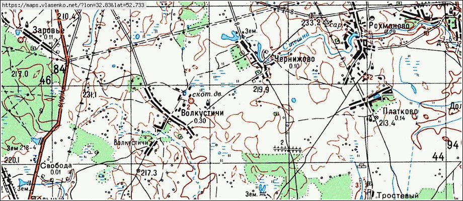 Карта РОЖНЫ, Брянская область, Клинцовский район