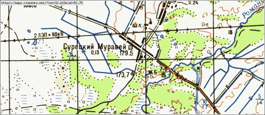 Карта СУРЕЦКИЙ МУРАВЕЙ, Брянская область, Клинцовский район