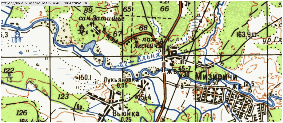 Карта ЗАТИШЬЕ, Брянская область, Клинцовский район