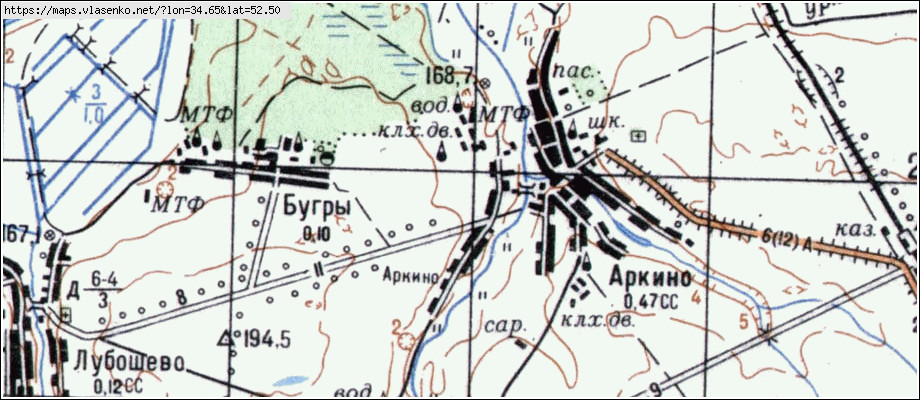 Карта АРКИНО, Брянская область, Комаричский район