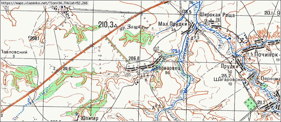 Карта БЕРЕЗОВЕЦ, Брянская область, Комаричский район