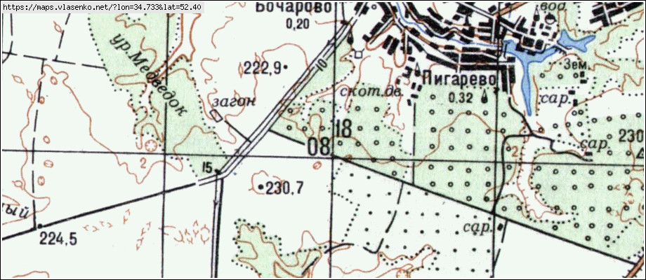 Карта БОЧАРОВО, Брянская область, Комаричский район
