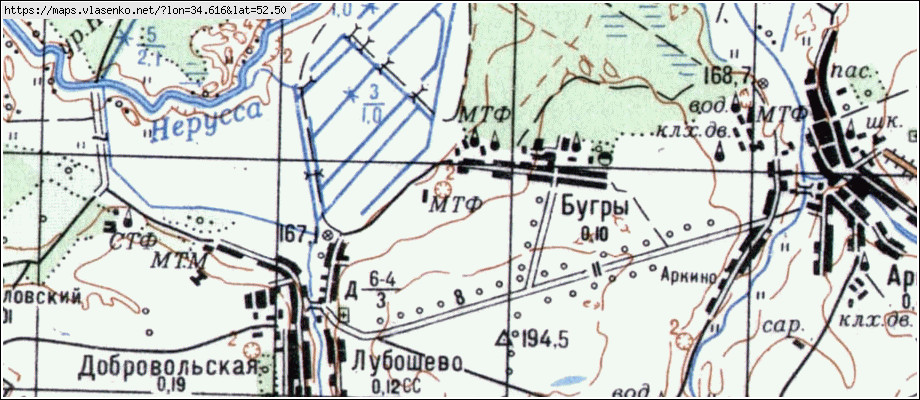 Карта БУГРЫ, Брянская область, Комаричский район