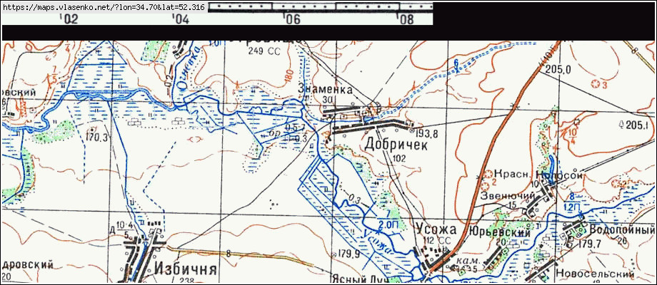 Карта ДОБРИЧЕК, Брянская область, Комаричский район