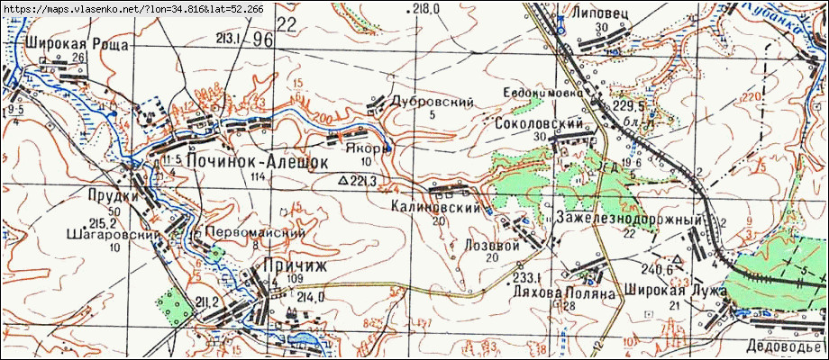 Карта ДУБРОВСКИЙ, Брянская область, Комаричский район