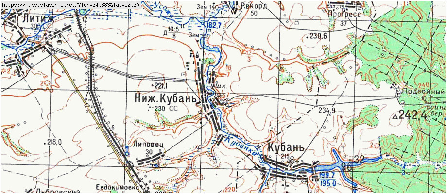 Карта КУБАНЬ, Брянская область, Комаричский район