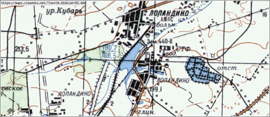 Карта ЛОПАНДИНО, Брянская область, Комаричский район