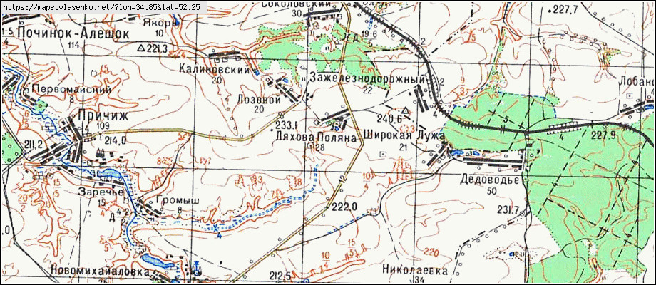 Карта ЛЯХОВА ПОЛЯНА, Брянская область, Комаричский район