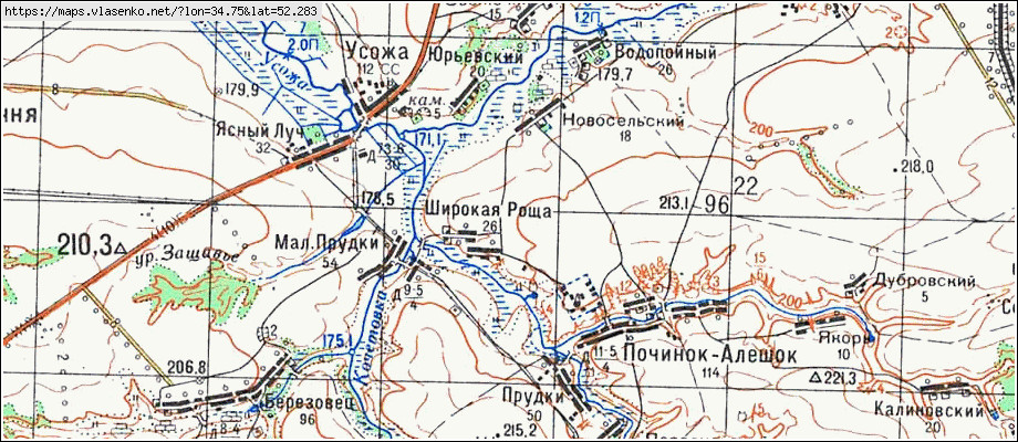 Карта ШИРОКАЯ РОЩА, Брянская область, Комаричский район