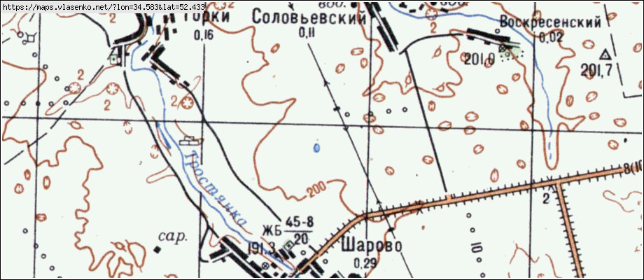 Карта СОЛОВЬЕВСКИЙ, Брянская область, Комаричский район